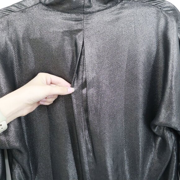 Maja Metallic Top Womens 2 Silver Futurustic Edgy Elegant Glamorous Minimalist - Picture 8 of 16